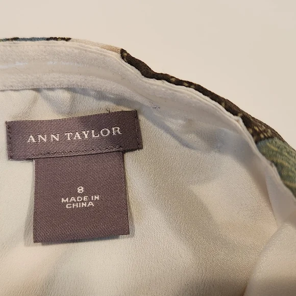 Ann Taylor Floral Halter Top with Blue and Green Accents 100% Silk Sz 8 - Picture 7 of 9